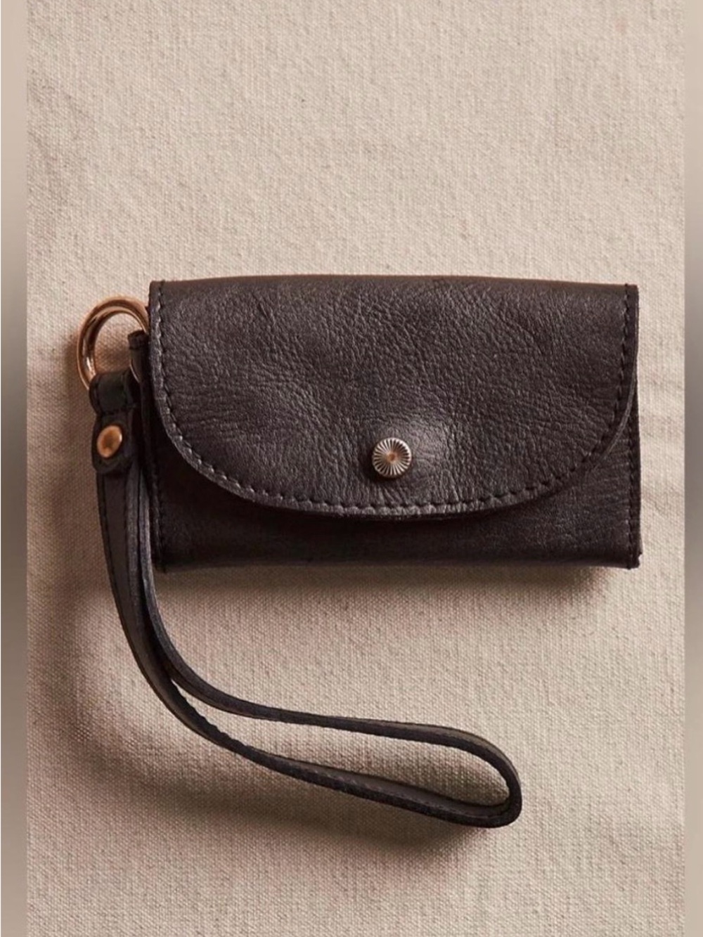 Free People Brown Leather Wristlet Pouch Cardholder